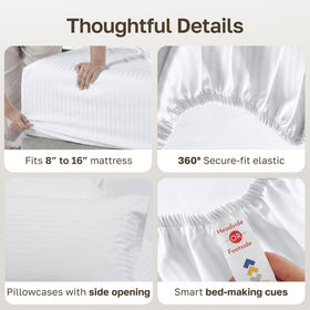 California Design Den queen pillowcases complete the set with crisp edges.