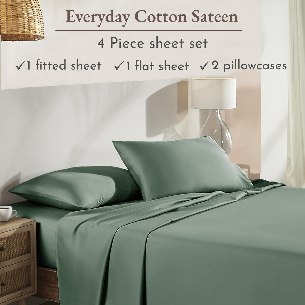 Close-up of California Design Den sateen weave showing soft sheen and breathable cotton