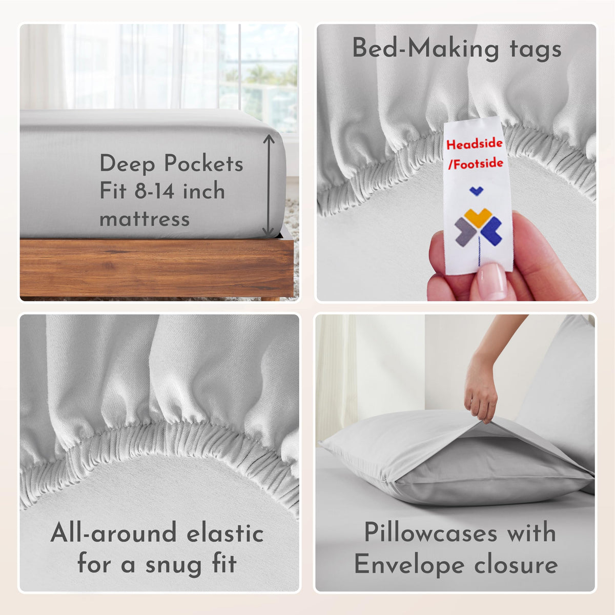 California Design Den Queen Sheet Set care label highlights OEKO-TEX safety standard.