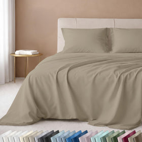 California Design Den queen sheets sateen close-up shows smooth shine and breathability