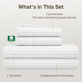 California Design Den queen top sheet with smooth, clean drape.