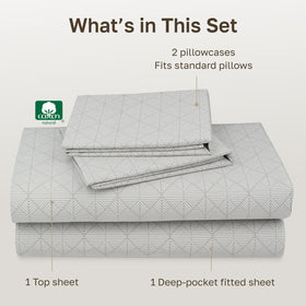 California Design Den sateen weave close-up showing silky sheen and breathable cotton
