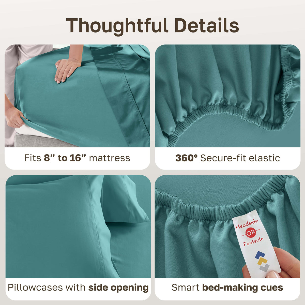 California Design Den sateen weave close-up highlighting soft, breathable fabric