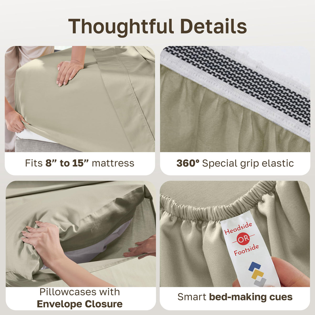 California Design Den percale weave detail communicates a crisp matte finish.