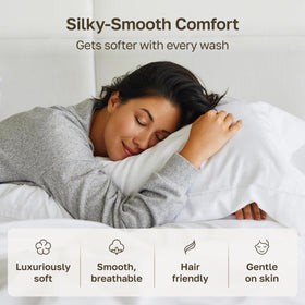 California Design Den slip-on pillowcase design makes changing sheets quick.