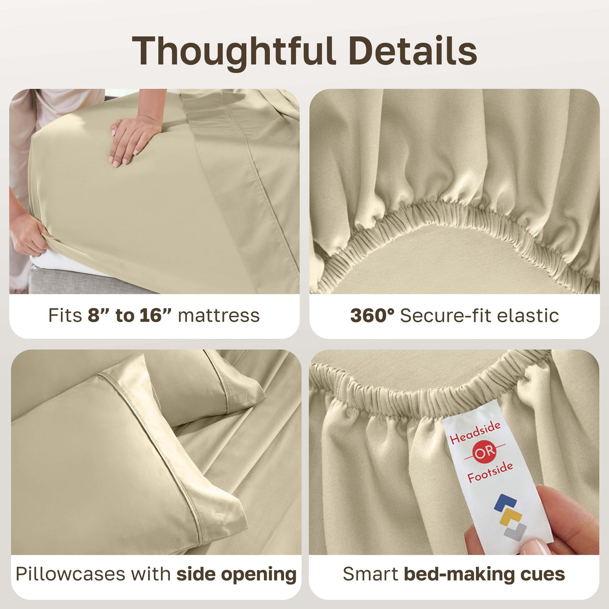 California Design Den flat sheet with generous dimensions makes bed making easier
