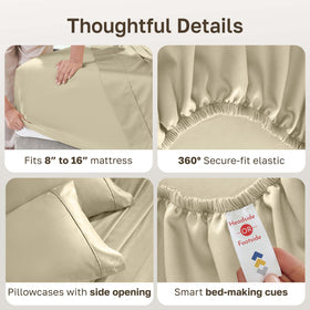 California Design Den flat sheet with generous dimensions makes bed making easier