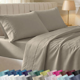 California Design Den soft cotton sheets close-up satin weave for silky, breathable comfort.