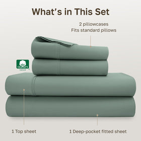 California Design Den sage green sateen close-up fabric detail