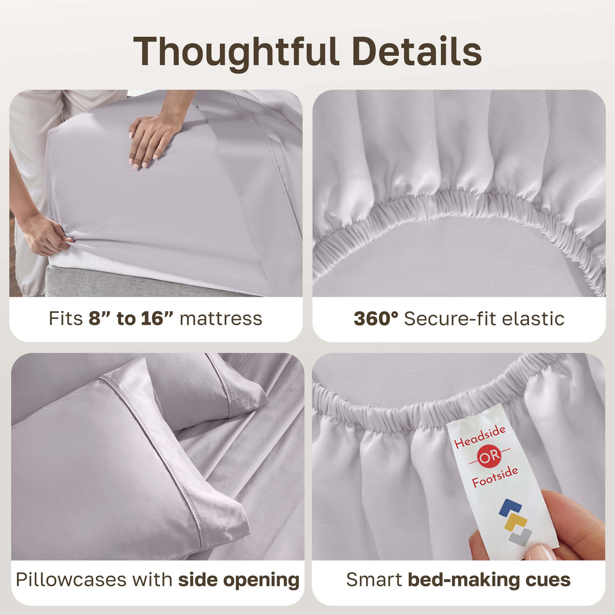 California Design Den bed-making tags help identify top and bottom edges