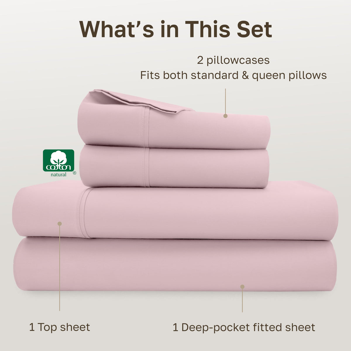 California Design Den sateen weave—lustrous finish and soft feel that improves with washing.