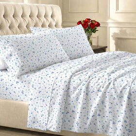 California Design Den soft queen sheet set shown with silky sateen finish for breathable comfort