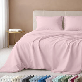 California Design Den soft sateen queen sheet close-up showing smooth finish