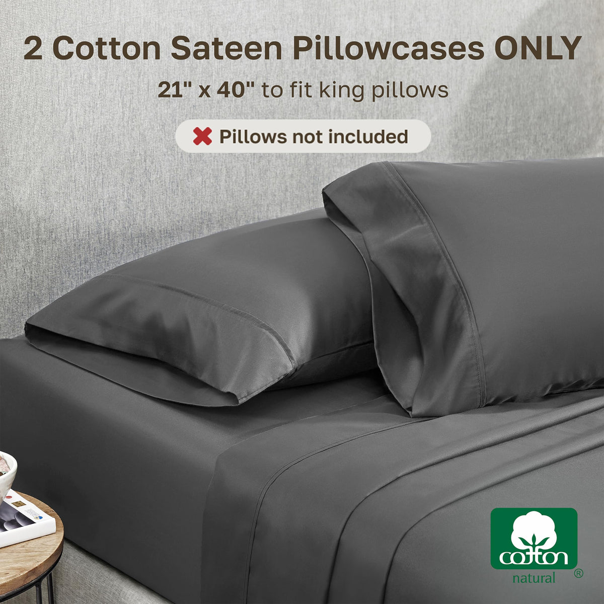 California Design Den soft sateen texture offers gentle, skin-friendly comfort.