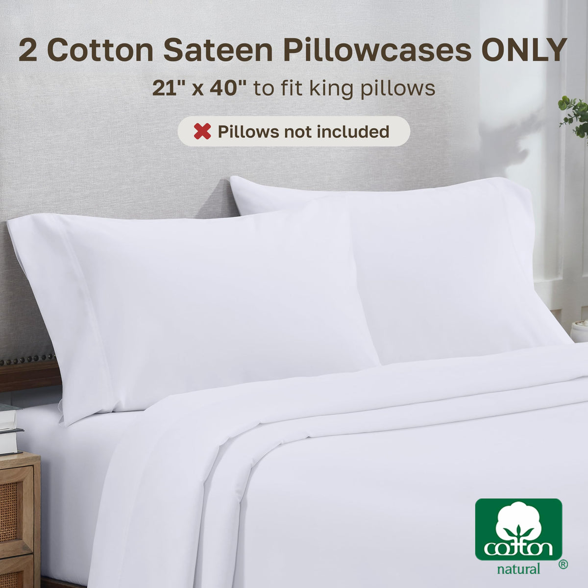 California Design Den pillowcase close-up highlights soft, breathable weave for nightly use.