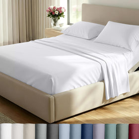 California Design Den split king top sheet with buttery sateen finish for hotel-like comfort