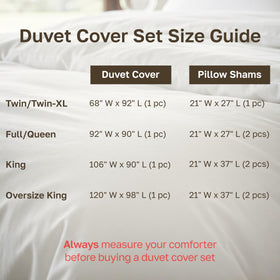 California Design Den stripe duvet cover internal ties in corners, added stability for your comforter.