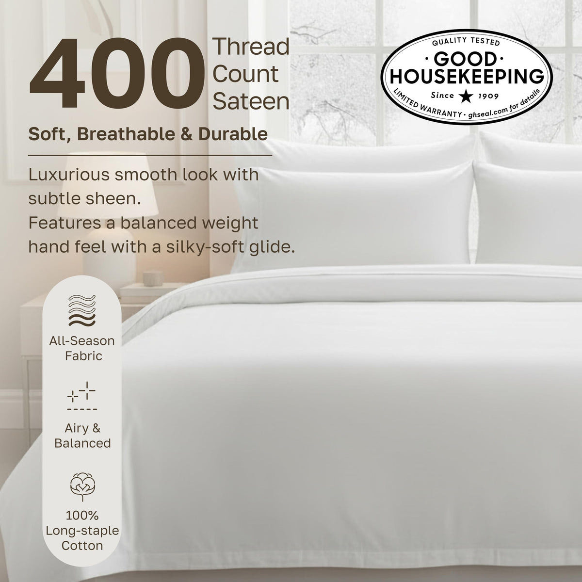 California Design Den stripe pillow sham closeup, coordinating bedding accents for a polished look.