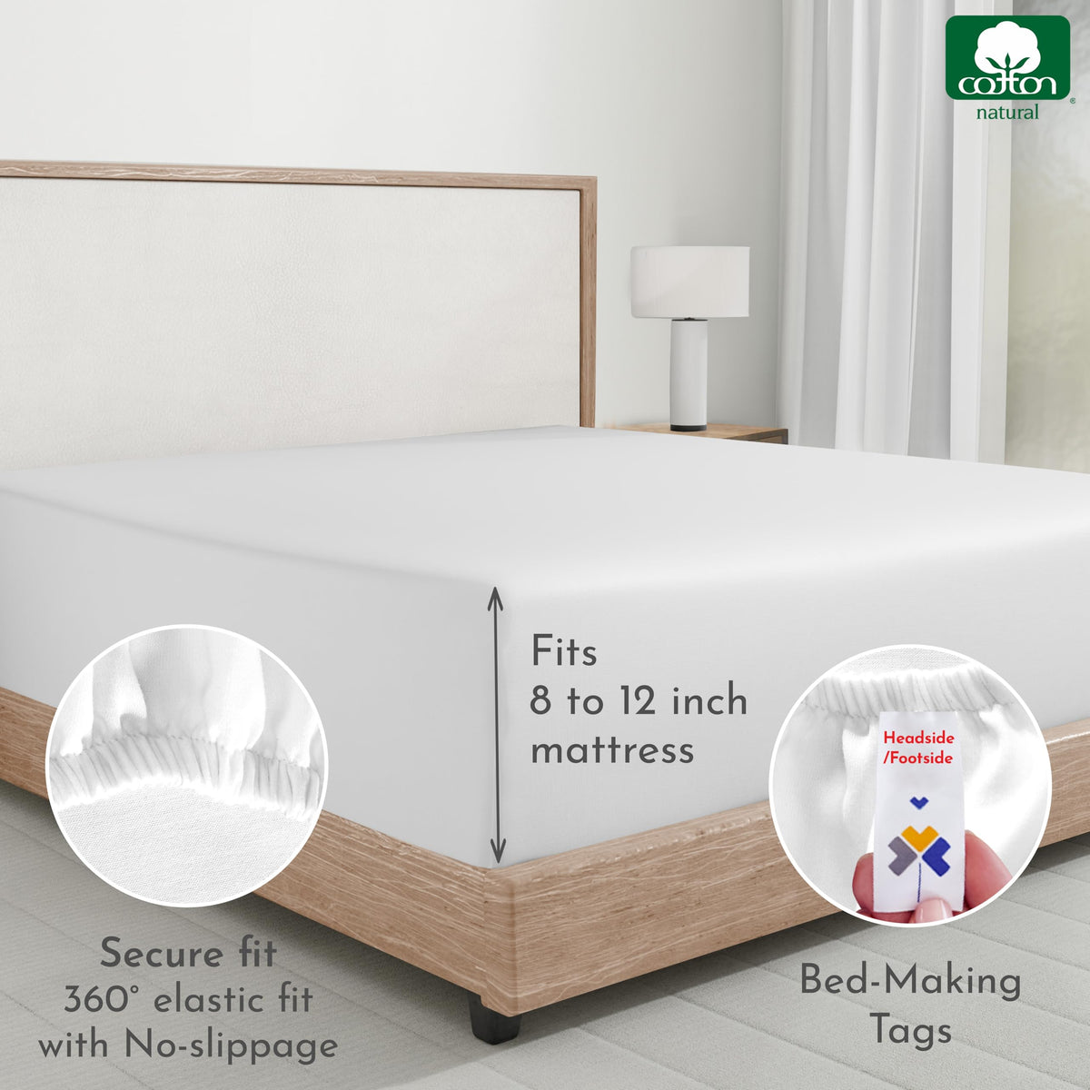Plastic-free packaging for California Design Den twin fitted sheet packaging.