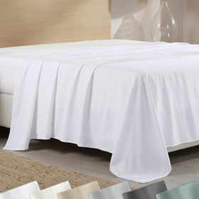 California Design Den twin flat sheet with 66x100 pleated hem for polished layering