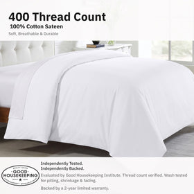 California Design Den twin-xl duvet cover corner ties prevent shifting for a tidy bed.