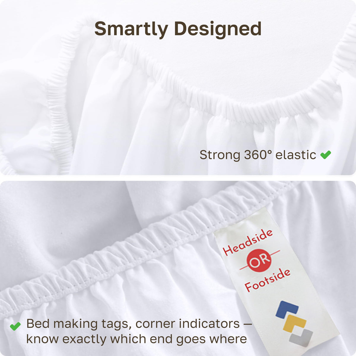 California Design Den white fitted sheet OEKO-TEX certified for safe materials and durability.