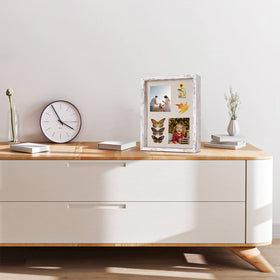 Califortree distressed white frame adds rustic charm to any living space.