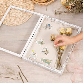 Califortree shadow box polished glass cover keeps dust away while framing your items.