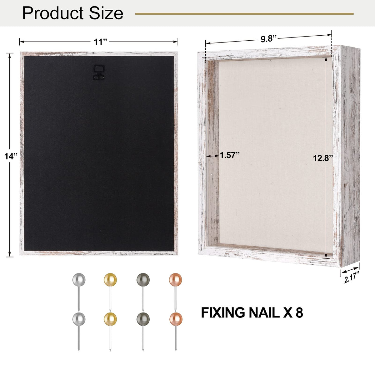 Califortree 11x14 frame includes foam backing and push pins for quick styling.
