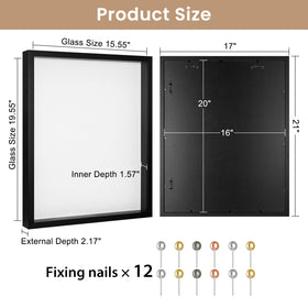 Califortree shadow box includes 12 push pins for setup