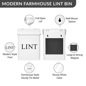 Calindiana lint bin with magnetic back attached to washer