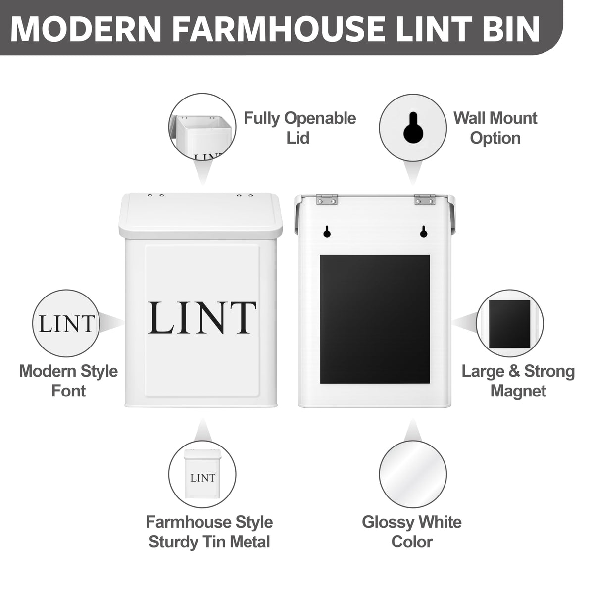 Calindiana lint bin attached to washer using magnetic backing saves space