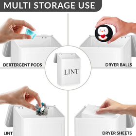 Calindiana lint bin mounted on washer for convenient use