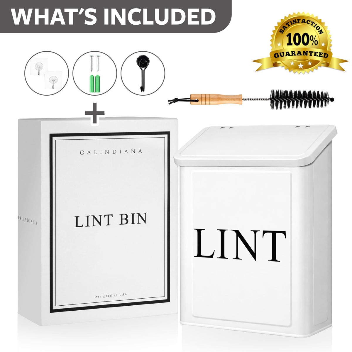 Calindiana lint bin stores detergent pods, dryer sheets, and more