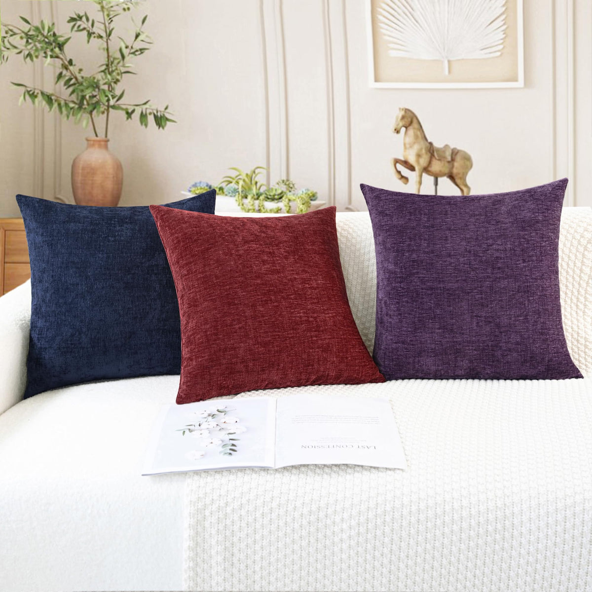 CaliTime 24x24 set of two covers ideal for seasonal refreshes.