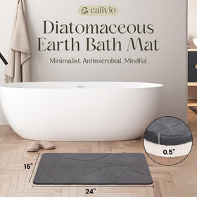 Calivio 24x16 inch bath mat durable design resists cracking