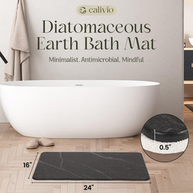 Calivio non-slip base keeps the mat securely in place on tile or wood.