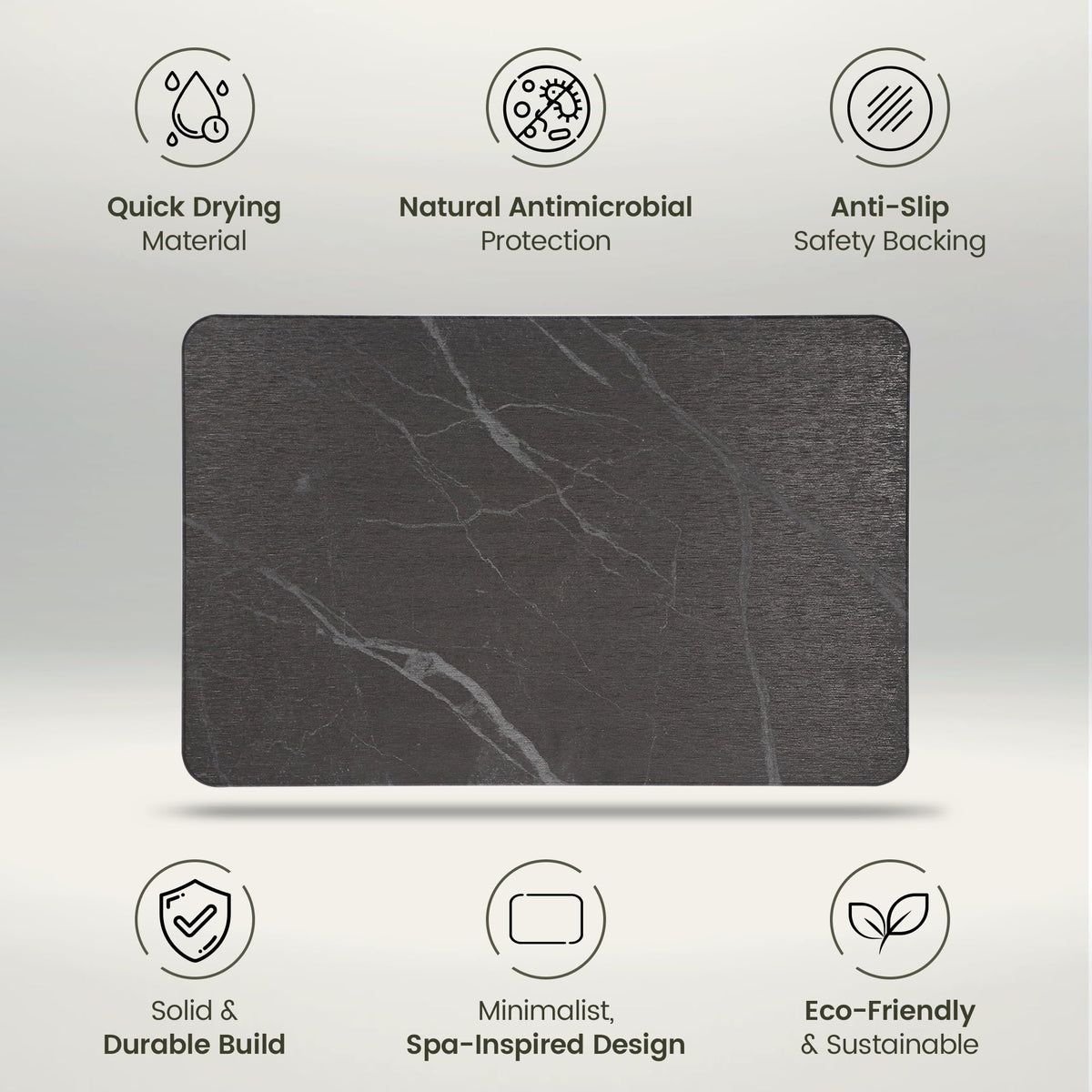 Calivio sleek modern bath mat adds contemporary style to the bathroom.
