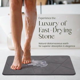 Calivio stone bath mat dries in seconds for quick routines