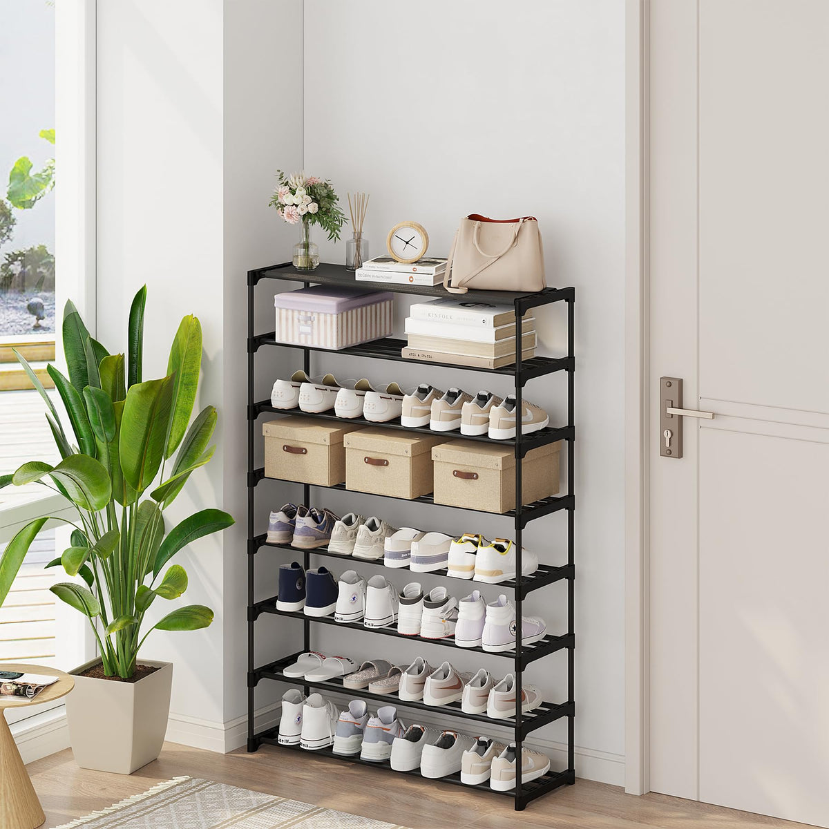 Calmootey 8-Tier Shoe Rack adjustable shelves for different shoe sizes