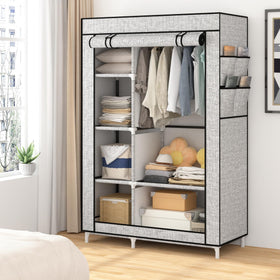 Calmootey closet storage arrangement demonstrates versatile garment organization.