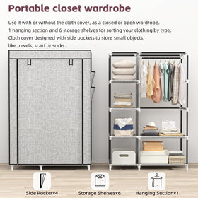 Calmootey closet sturdy iron pipe frame provides stability.
