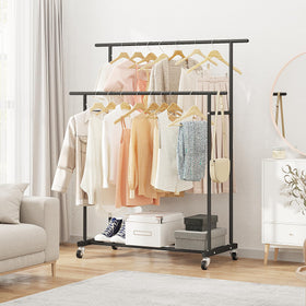 Calmootey rack in bedroom demonstrates versatile placement in tight spaces.