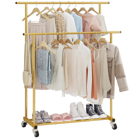 Calmootey double-rod rack front view with ample clothes storage