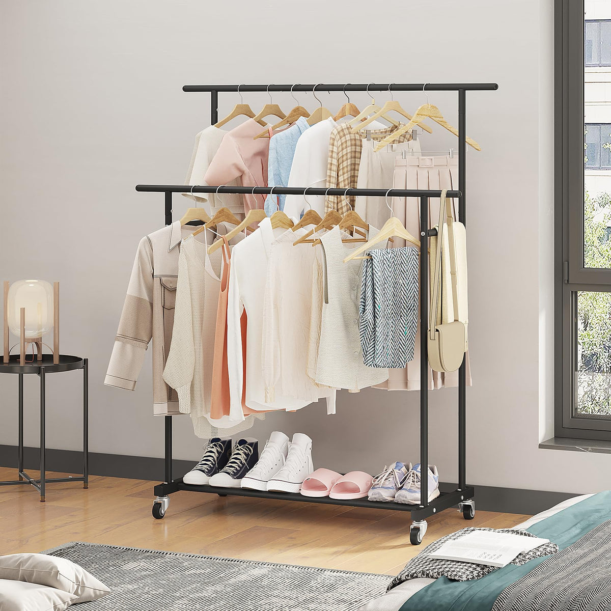 Calmootey rack in living room showcases modern design that complements decor.