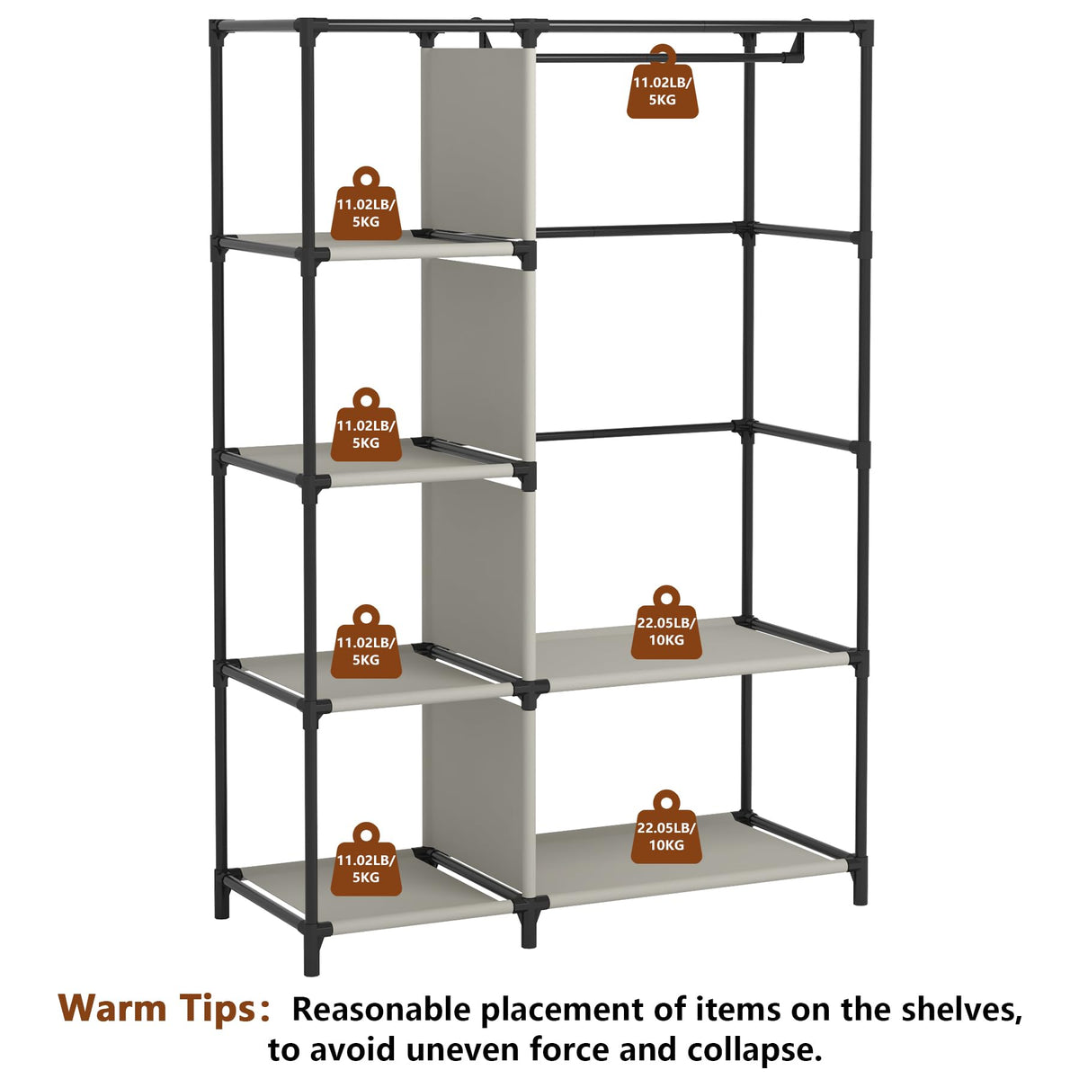 Calmootey portable closet in room setup shows compact space-saving wardrobe solution.