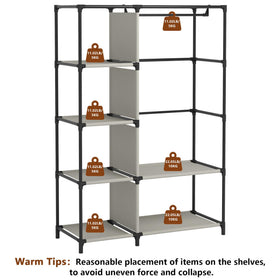 Calmootey portable closet in room setup shows compact space-saving wardrobe solution.