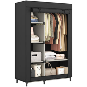 Calmootey portable closet with nonwoven cover protects garments from dust.