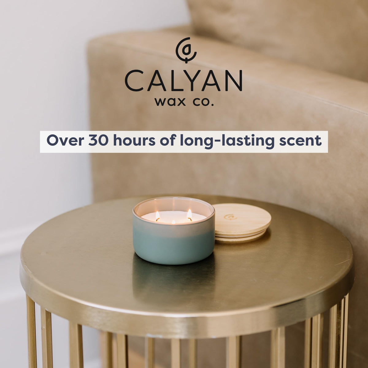 Calyan Wax Co. packaging image signals gift-ready presentation and eco-minded packaging.