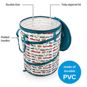 Camco Pop-Up Container PVC inner liner for durability and easy cleanup.